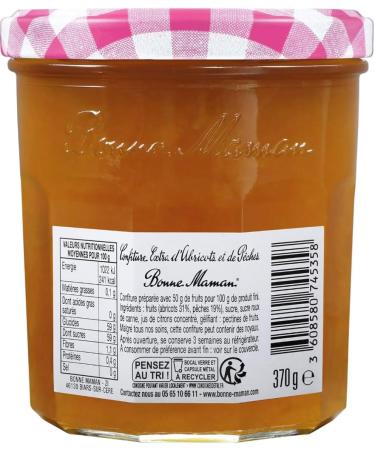 Bonne Maman Apricot & Peach jam 370g - Pack of 3 - Buy Online on SooperMarket.com