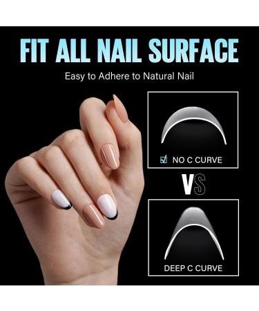 TOMICCA Short Oval French Nail Tips - 240pcs Natural Matte False Nails for Acrylic Extensions | Half Cover Artificial Nail Tips in 15 Sizes | Salon Quality Half Cover-Short Oval - Buy Online on SooperMarket.com