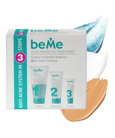 Bee Anti-Acne 3-Stage System with Probiotics | 3-in-1 Solution for Problematic Skin - Cleaning Gel Moisturizer & Pimple Stick Value Pack - Buy Online on SooperMarket.com