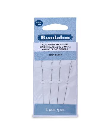 Beadalon 700F-102 Collapsible Eye Needles 2.5-Inch Fine 4 Pack