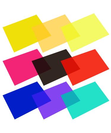 eBoot 9 Pieces Gel Filter Transparent Color Film Plastic Sheets Correction Gel Light Filter, 11.7 by 8.3 Inches, 9 Colors