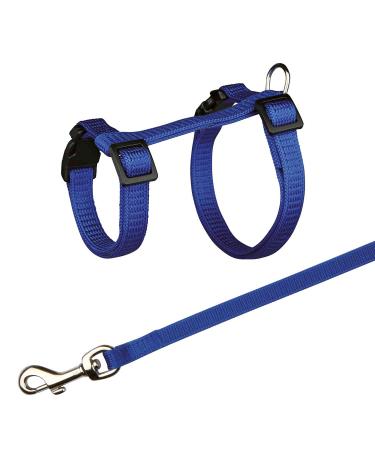 Trixie 6261 Harness with Leash for Guinea Pigs Nylon 21-35 cm/10 mm 1.25 m Blue for Rabbits