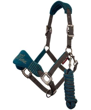 LeMieux Vogue Fleece Headcollar & Leadrope Halter - Cob Burgundy/Navy | International Shipping - Buy Online on SooperMarket.com