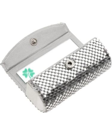 Buy Silver Lipstick Box with Mirror & Snap Fastener | Stylish Lipstick Case for Travel & Storage - Buy Online on SooperMarket.com