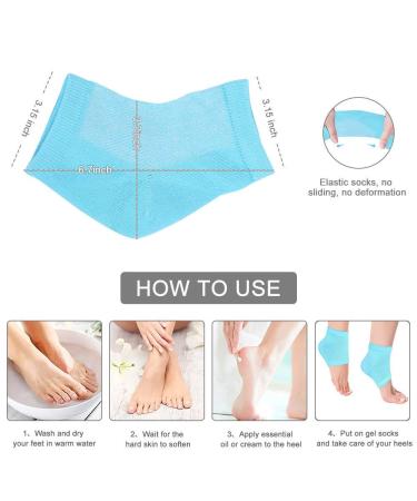 3 Pairs Gel Socks for Heel Protection & Moisturizing | Silicone Heel Spur Bandage for Dry Cracked Feet - Buy Online on SooperMarket.com