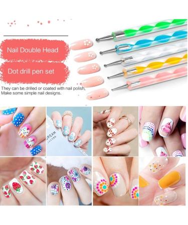 3D Nail Art Decorations Kit Nail Dotting Pen Color-Nail Rhinestones Nail Glitter Pink - Buy Online on SooperMarket.com