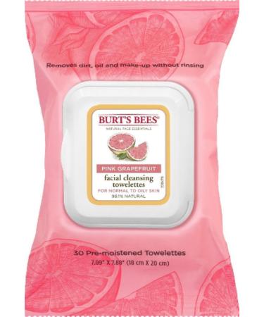 Burts Clnse Towelette Gra Size 30ct Burts Cleasing Towel Pink Grapefruit 30ct (3 pack) 30 Count (Pack of 3)