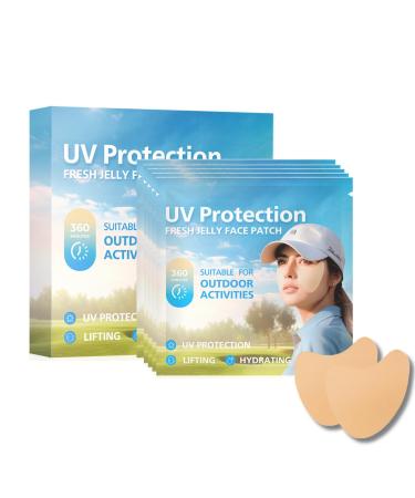 5-Pairs Golf Patches Outdoor UV Protection Face Patch Sunscreen Stickers Golf Gel Face Patches Hydrating Skin Care Patch Suitable for Outdoor Sports Cycling Mountain Climbing