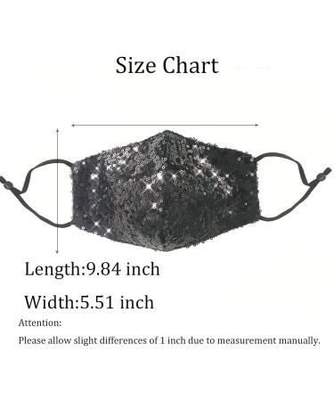 Bling Sequin Fashion Face Mask for Women | Sparkly Glitter with 2 Filters | Reusable Washable Silver - Buy Online on SooperMarket.com
