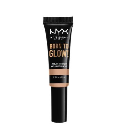 NYX Professional Makeup Born to Glow Radiant Concealer Iridescent Finish Reduces Under Eye Circles Highlight and Contour Vegan Formula Shade: Natural 07 Natural