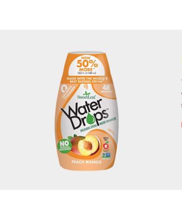 Sweetleaf Stevia Natural Water Drops Peach Mango, 1.62 Ounce (Pack of 6)