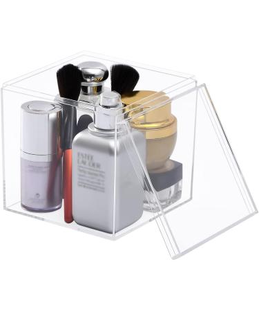 Clear Acrylic Square Cube Box with Lid - 5.9x5.9x5.9 Inches - Plastic Storage Organizer for Candy, Jewelry, Coins, Crafts & Sewing Supplies - Buy Online on SooperMarket.com