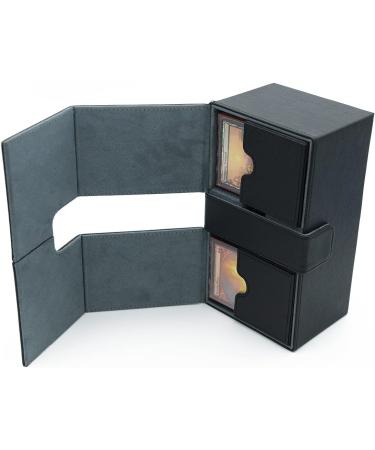 Scimi X-Large Premium Double Deck Box for 200+ Sleeved Cards - Elegant Black Cross Pattern - Buy Online on SooperMarket.com