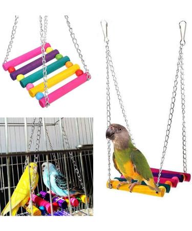 12 Packs Bird Toys Parrot Swing Toys Chewing Toys Bird Budgie Shredding Toys Colorful Hanging Bell Pet Cage Toys Hammock perch stand Suitable for Small Parakeets Conures Love Birds - Buy Online on SooperMarket.com