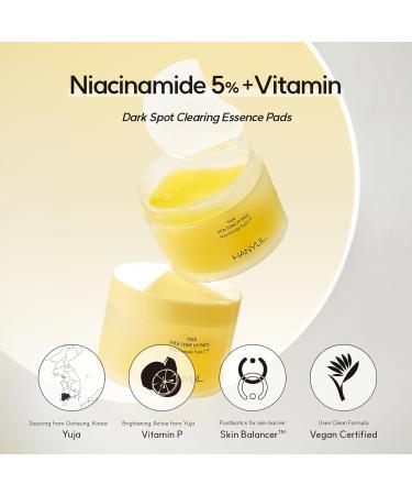 Hanyul Yuja (Yuzu) Vita Tone Up Apple Zone Toner Pads - 2-in-1 Brightening & Antioxidant Care Vegan Certified 60 Sheets - International Shipping Available - Buy Online on SooperMarket.com