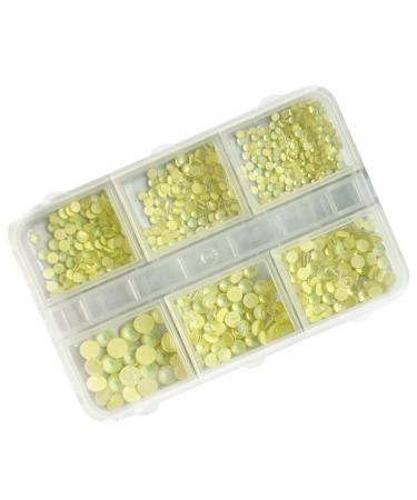 1Box Mixed Nails Art Decorations 3D Beads Nail Easy Installation And Removal Add Charm To Your Nail Nail Supplies Yellow