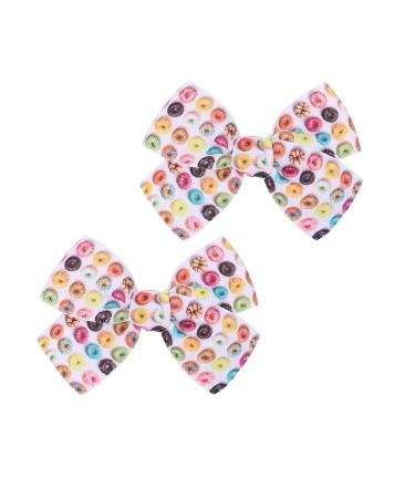 Donut Jumbo Bow Clips Doughnut Large Bowknot Hairclips Donut Big Bows Hair Pin BBG45 (C)