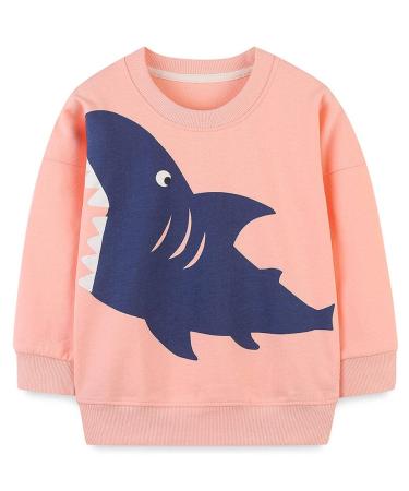 Girls Sweatshirt for Kids Cotton Top Casual Jumper Girl T Shirt Toddler Clothes Long Sleeve Pullover Age 1-12 Years 4-5 Years Shark