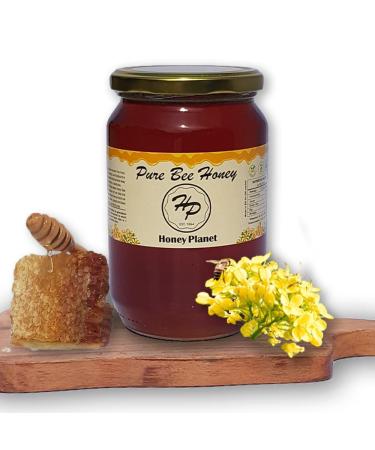 Rapeseed Pure and Raw Honey from ECO/BIO Area Unheated Unpasteraised Unfiltered Mountain Honey harvested in our own Bee Farm (large 1000 gram) 1 kg (Pack of 1) 1000.0