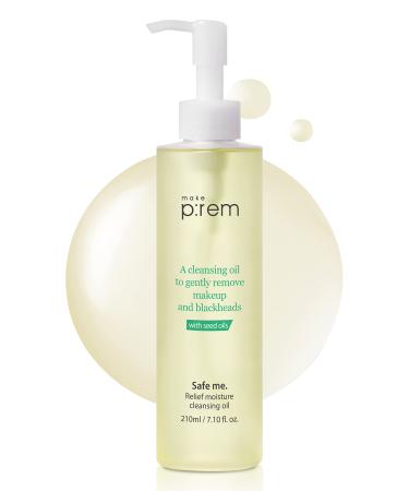 MAKEPREM Safe me. Relief Moisture Cleansing Oil 7.1 Fl Oz Naturally-Derived Ingredients PHA Formula Makeup Remover Pore Cleansing Blackhead Removal Hypoallergenic and Clinically Tested Oil Cleanser