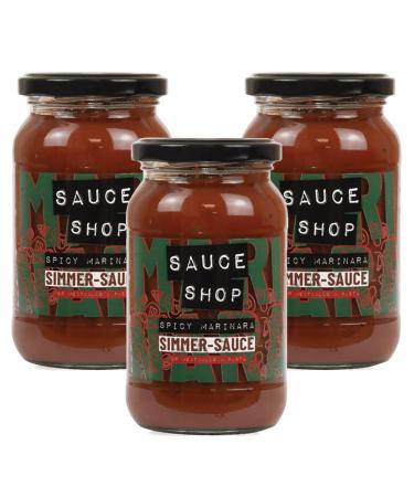 Sauce Shop - Spicy Marinara Simmer Sauce Pack of 3 - Perfect for Meatballs - 3x 360g Glass Jars