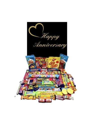Happy Anniversary Gold Pick Mix Ultimate Retro Sweets Box Sweet Candy Hamper