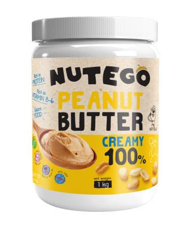 Nutego 100% Creamy Peanut Butter 1kg Natural no added sugar no added salt Plant protein source Vegan Argentina peanuts