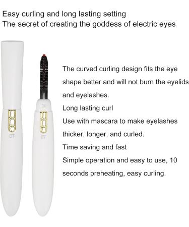 Heated Eyelash Curler Electric Eyelash Curler Heated Eyelash Curler Long Lasting Natural Eyelash Curler for Women Lashes Natural Curls(White) - Buy Online on SooperMarket.com