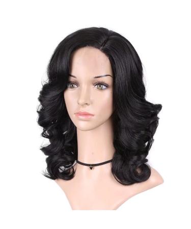 Lady Miranda 16 Loose Wave Lace Part Wig - Black Synthetic Heat Resistant Full Wig for Women - Buy Online on SooperMarket.com