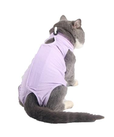 BT Bear Cat Professional Surgical Recovery Suit Cat Clothes for Abdominal Wounds or Skin Diseases (M Purple) 1.36 kg (Pack of 1) Purple