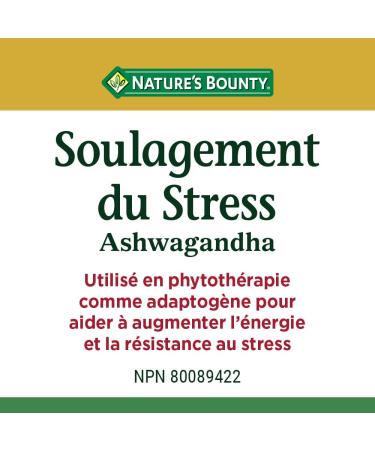 Nature's Bounty Stress Relief Ashwagandha 100 Capsules Help increase energy and resistance to stress - Buy Online on SooperMarket.com