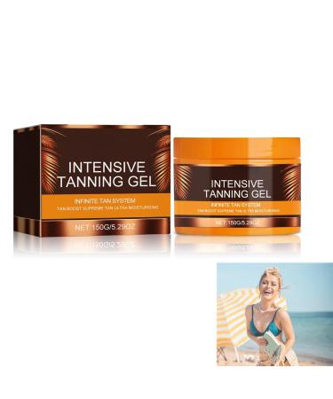 Tanning Accelerator Cream Sunbed Tanning Accelerator Intensive Tanning Gel Long-Lasting Rapid Tanning Cream Effective in Sun-Beds & Outdoor Sun Achieve a Natural Tan with Natural Ingredients (150g)