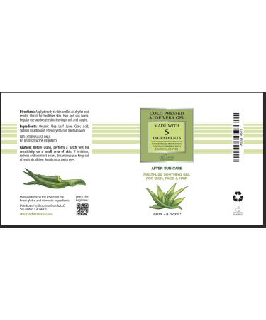Divine Derriere Aloe Vera Gel - Soothing After Sun Care for Sunburn Relief - Made in USA (8 oz) - Buy Online on SooperMarket.com