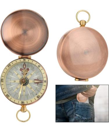 Vintage Pocket Watch Compass | Antique Brass Hinged Lid | Portable Outdoor Navigation for Backpacking Camping & Hiking - Buy Online on SooperMarket.com