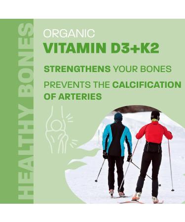 Certified Organic Vitamin D3 & K2 (MK7-Natto) - 490 Drops- Support Your Bones Immune System - Non-GMO - Gluten Free - Made in Canada (13.5 ml (Pack of 2)) - Buy Online on SooperMarket.com