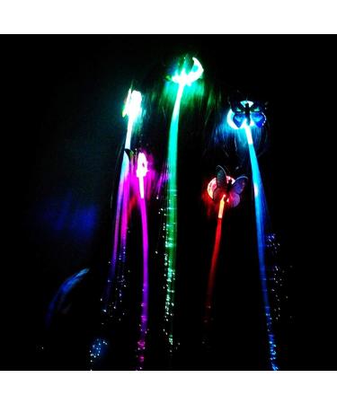 12pcs LED Light Fiber Optic Butterfly Hair Clips for Girls & Women - Party Favors in Assorted Colors - Buy Online on SooperMarket.com