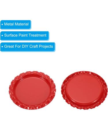 PATIKIL 1 Inch Flat Decorative Bottle Caps 50 Pack Craft Bottle Pendant Trays Double Sides Printed for DIY Pendants Craft Scrapbooks Red - Buy Online on SooperMarket.com