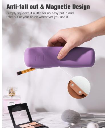 FERYES Travel Makeup Brush Holder L Purple - Portable & Stylish Cosmetic Organizer for Easy Travel - Buy Online on SooperMarket.com