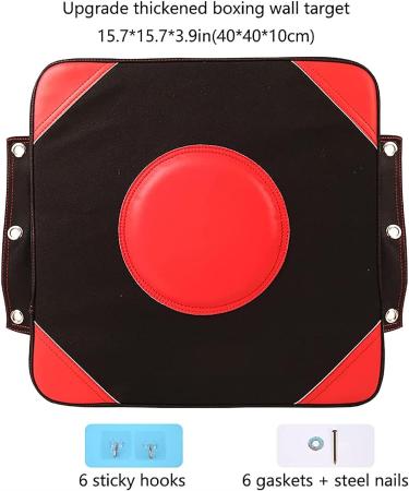 Quiet Punch Doorway Punching Bag - Red | PU Leather, Canvas, High Elastic Sponge Wall Pad for Key Target Training - Buy Online on SooperMarket.com