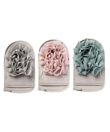 Cabilock 3pcs Double Sided Bath Towel Sponges for Bathing Loofah Back Scrubber Shower Exfoliator Flower Bath Ball Bath Loofahs Sponge Cleaning Sponge Rubbing Ashes Pe Material Glove Brush