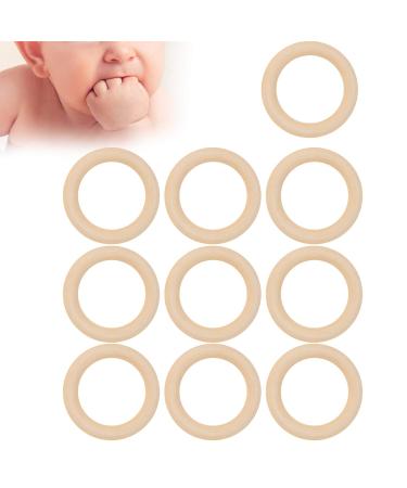 10 Pack Wooden Baby Teethers - 65mm Maple Teething Toys for DIY Crafts - Beige Baby Teethers - International Shipping - Buy Online on SooperMarket.com