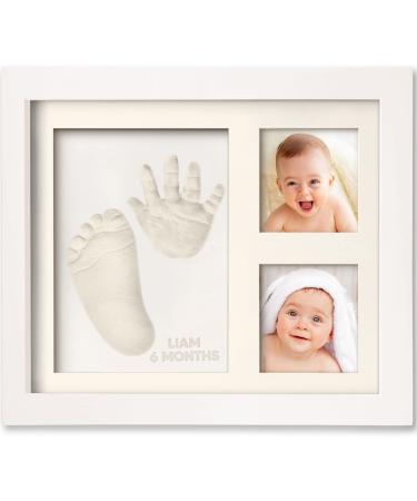Baby Hand and Footprint Kit - Baby Footprint Kit - Baby Keepsake - Baby Shower Gifts for Mom - Baby Picture Frame for Baby Registry Boys,Girls (Alpine White)