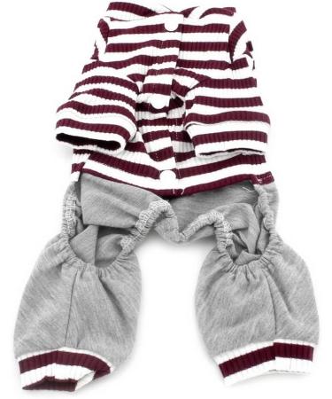 Ranphy Small Dog Stripe Jumpsuit Pajamas - Comfy Cotton Pet Clothes for Boys - Size XXL - Buy Online on SooperMarket.com