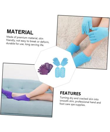 Mikinona 2 Sets Hand and Foot Care Set Moisturizing Gloves Gel Socks Spa Socks Dry Hands Gloves Hydrating Socks Dry Cracked Hands Gloves Moisturizing Mitten Moisturizing Socks Vegetable Gel - Buy Online on SooperMarket.com