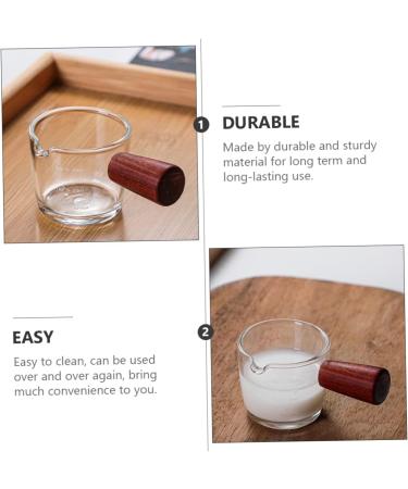 HOMSFOU 3 Pcs Milk Cup Espresso Shot Glass Creamer Mug Clear Cups Milk Creamer Jug Liquid Measuring Cups Turkish Coffee Glass Measuring Cups for Mini Heater Turkey Wood High Borosilicate 8.5X4.5X4.2CMx3pcs As Shownx3pcs - Buy Online on SooperMarket.com