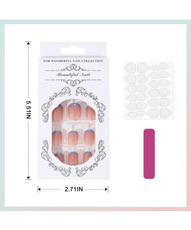 Vatocu Quadratic Shiny Artificial French Pink Ballerina Nails - 24 Piece Acrylic Stick-On Set for Women & Girls - Buy Online on SooperMarket.com