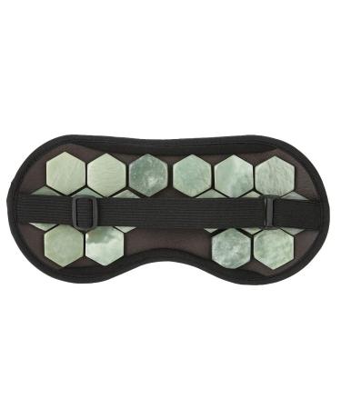 Sleeping Eye Mask Adjustable Jade Stones Eye Masks Magnet Therapy Eyeshade Eye Cover Masks for Sleeping Travel Naps(Green)