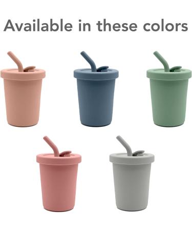 Silicone 6 Oz Straw Cup in Almond | Spill-Proof & Non-Slip | Dishwasher Safe - Buy Online on SooperMarket.com