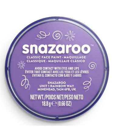 SK INFINITY | Snazaroo Classic Face Paint | Body Paint 18 ml Professional Water Based | Single Cake Makeup Supplies for Adults Kids Halloween (Classic Lailac)