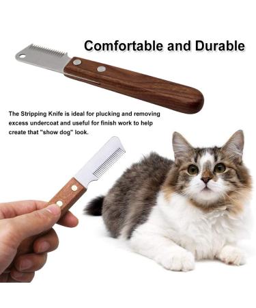 Yuip Dog Stripping Knife - Professional Ergonomic Tools for Dog Grooming | Wooden Handle & Trimmetters for Perfect Coat Care - Buy Online on SooperMarket.com